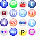 Glassball Social media icon set Royalty Free Stock Photo