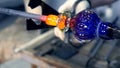 glassblower. craft manufacturing of glass products