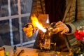 Glassblower at work Royalty Free Stock Photo