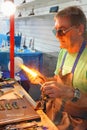 Glassblower at work Royalty Free Stock Photo