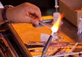 Glassblower working Royalty Free Stock Photo