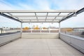 glasscovered rooftop terrace on a concrete commercial structure Royalty Free Stock Photo