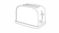 Vector Isolated Black and White Illustration of a Toaster