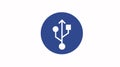 Vector isolated Rounded and Blue USB Icon Royalty Free Stock Photo