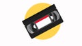 Vector Isolated VHS Tape. VHS Flat Icon, classic 80s Royalty Free Stock Photo