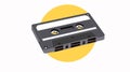 Vector Isolated Illustration of a Tape Cassette. Royalty Free Stock Photo