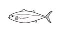 Black and White Fish Illustration or Icon