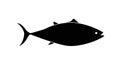 Black and White Fish Illustration or Icon