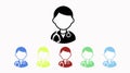 Doctor Icon Set. Vector isolated flat illustration set Royalty Free Stock Photo