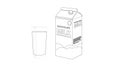 Vector Isolated Black and White Illustration of a Chocolate Milk Box Royalty Free Stock Photo