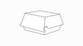 Vector Isolated Lines Black and White Illustration of a Take Away Box