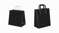 Shopping bags Black and white set. Vector isolated editable set of paper shopping bags Royalty Free Stock Photo