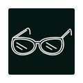 Glasses accessory fashion block and line icon