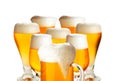 Glasses of beer isolated over white Royalty Free Stock Photo