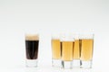5 glasses of beer symbolize diversity Royalty Free Stock Photo