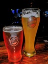 Glasses of beer on the table in Toit Brew Pub Bangalore