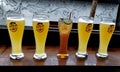 Glasses of beer on the table in Toit Brew Pub Bangalore