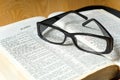 Glasses on a Bible Royalty Free Stock Photo