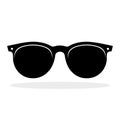 Glasses black icon. Black sunglasses silhouette isolated