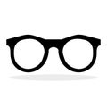 Glasses black icon. Black sunglasses silhouette isolated