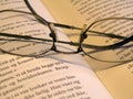 Glasses on book