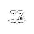 Glasses, book, Education icon. Element of biology icon for mobile concept and web apps. Hand drawn Glasses, book, Education icon