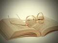 Glasses and Book-Vintage Royalty Free Stock Photo