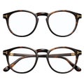 Glasses with brown frame, round in shape, isolated on a transparent or white background. Glasses designed for correction Royalty Free Stock Photo