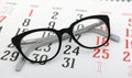 Glasses are on the calendar