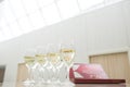 Glasses of champagne and chocolates Royalty Free Stock Photo