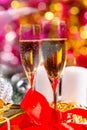 Glasses of Champagne in Festive Still Life Royalty Free Stock Photo