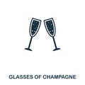 Glasses Of Champagne icon. Line style icon design. UI. Illustration of glasses of champagne icon. Pictogram isolated on