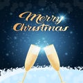 Glasses champagne with splash happy new year merry christmas celebration concept flat Royalty Free Stock Photo