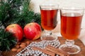 Glasses with Christmas mulled wine Royalty Free Stock Photo