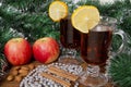 Glasses with Christmas mulled wine Royalty Free Stock Photo