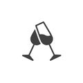 Glasses clink vector icon