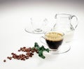 Glasses, Coffee And Beans Royalty Free Stock Photo