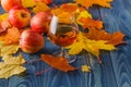 Glasses of cognac on table. It serves fruit brandy. Royalty Free Stock Photo