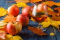 Glasses of cognac on table. It serves fruit brandy. Royalty Free Stock Photo
