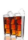 Glasses of cola soda drink cold with ice cubes Royalty Free Stock Photo