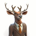 Deer Businessman. Generative AI