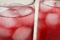 Glasses of delicious iced hibiscus tea, closeup Royalty Free Stock Photo