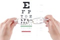 Glasses exam ophtalmologist Royalty Free Stock Photo