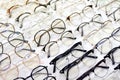 Glasses, Eyeglasses Optical Store, Fashion eyewear at night market, Colorful glasses, Glasses on shelf, Glasses in optical store