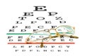 Glasses on eyesight test chart Royalty Free Stock Photo