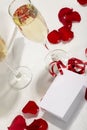 Glasses of fizz and rose Royalty Free Stock Photo