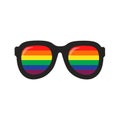 Glasses with a flag for LGBT Pride Day. Illustration Stop homophobia for the International Day against Homophobia. Vector flat