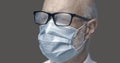 Glasses fogging up while wearing a face mask Royalty Free Stock Photo