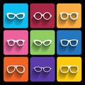Glasses frame icons. Vector illustration. Royalty Free Stock Photo