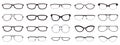 Glasses frames. Eyewear silhouettes, glasses frames, optical lens frame, hipster spectacles. Fashion optics eyewear